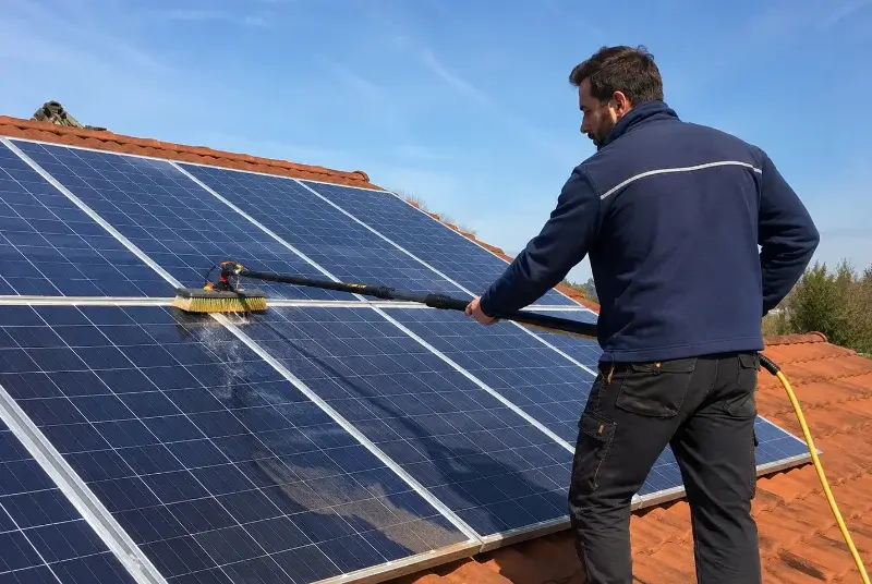 Nettoyage et entretien de panneaux solaires à la Llagonne